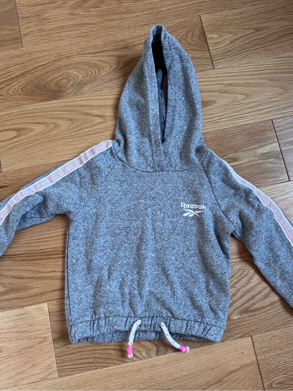 Girls Gray  and Pink Reebok Hooded Sweatshirt